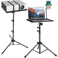 [아마존베스트]AIRUIHE Projector Laptop Tripod Stand - Computer, Tablet, DJ Equipment Holder Mount with Gooseneck Phone Holder Height Adjustable Up to 42 Inches w/ 15 x 11 Plate Size - Perfect for Stage