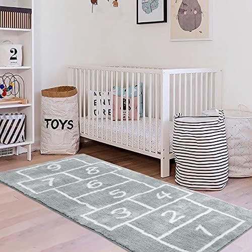  [아마존베스트]LIVEBOX Kids Play Mat,Hopscotch Area Rug Runner 2 x 5 Soft Plush Playroom Carpet Non-Slip Childrens Numbers Educational & Fun Throw Rugs for Bedroom Nursery Decor Best Shower Gift