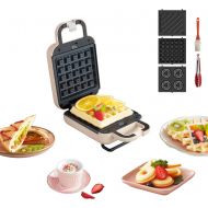 [아마존베스트]Liven C-2 Single Mini Waffle Maker, Sandwich Maker,Donuts Maker 3-in-1 Waffle Iron，Paninis Press Grill Detachable Non-stick Coating，breakfast maker （Pink） …