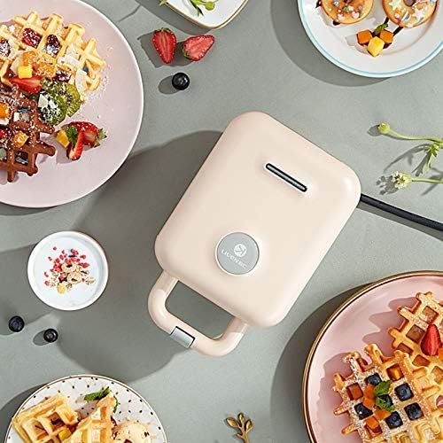  [아마존베스트]Liven C-2 Single Mini Waffle Maker, Sandwich Maker,Donuts Maker 3-in-1 Waffle Iron，Paninis Press Grill Detachable Non-stick Coating，breakfast maker （Pink） …