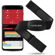 LIVLOV V6 Heart Rate Monitor Chest Strap, Bluetooth ANT+ Heart Rate Sensor Waterproof HR Monitor for Polar Wahoo Zwift Peloton DDP Yoga Map My Run Garmin Sports Watches