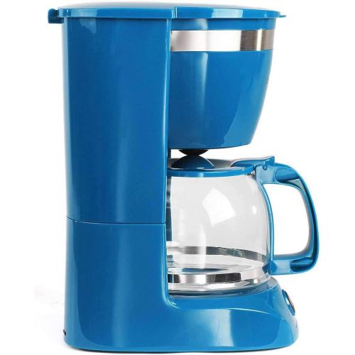  LIVOO Kaffeemaschine Blau mit Glaskanne fuer 12 Tassen Warmhaltefunktion (Kaffeeautomat, Kaffeeloeffel, Automatische Abschaltung, Wasserstandsanzeige)