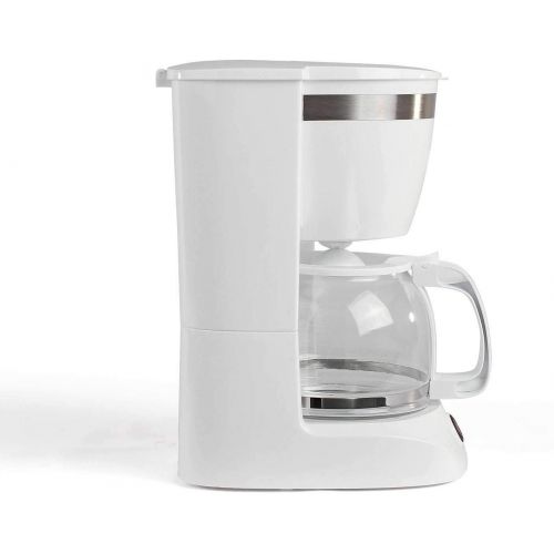  LIVOO Kaffeemaschine Weiss mit Glaskanne fuer 12 Tassen Warmhaltefunktion (Kaffeeautomat, Kaffeeloeffel, Automatische Abschaltung, Wasserstandsanzeige)