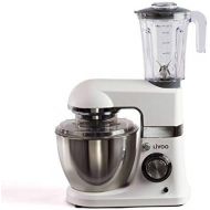 LIVOO Kuechenmaschine Multifunktional mit Fleischwolf Elektrisch Ruehrmaschine Standmixer (Knetmaschine, 8 Geschwindigkeiten, Schneebesen, Knethaken, mit Schuessel Edelstahl 4 Liter)