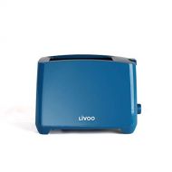 LIVOO Toaster Blau mit Kruemelschublade Regelbarer Thermostat (Manuelle Abschaltung, 750 Watt, 2 Toastschlitze)