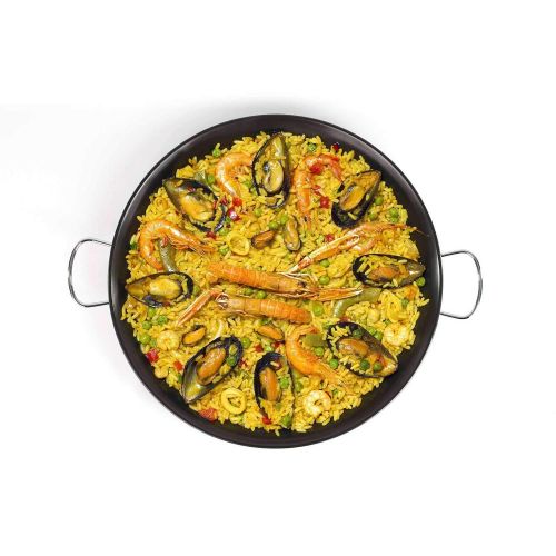  LIVOO Paellapfanne Induktion 46 cm Bratpfanne Grosse Paella Pfanne (Servierpfanne, Induktionsgeeignet, Carbonstahl, Antihaftbeschichtung)