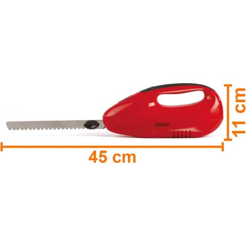  [아마존베스트]DomoClip Electric Bread Knife Stainless Steel Blade Electric Trimmer Electric Blade (150Watt, EJECT BUTTON WITH SOFT TOUCH HANDLE, Dishwasher Safe, Red)