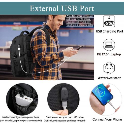  [아마존베스트]LIWAG Extra Large Backpack for Men,Durable Travel Laptop Backpack Gifts for Women Men with USB Charging Port,TSA Friendly Big Business Computer Bag College School Bookbags Fit 17 Inch La