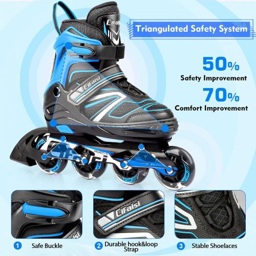 LIWAKA Inline Skates for Kids and Adults, Adjustable Roller Skates Blades for Adult Women Men Girls Boys with Light Up Wheels, Perfect for Indoor Outdoor Backyard Skating
