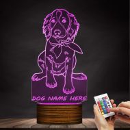 LIX-XYD Novelty Lamp, Led Night Light Customizable Name, Irish Setter Puppy Shape Modern Design Glow, Pet Dog Animal Cute Mood Light Ambient Light