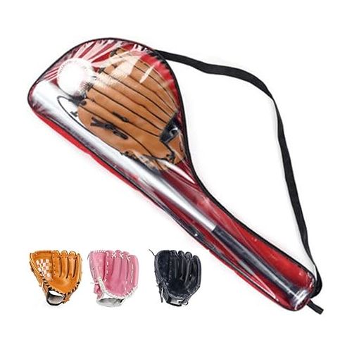  Lixada Baseball Balls Set Baseball Bat+Baseball+Baseball Gloves 25in Aluminum Alloy Baseball Bat 10.5in PVC Baseball Glove Baseball Kit for Youth Kids