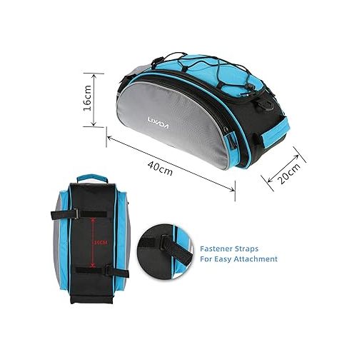  LIXADA Bicycle Rack Bag 13L Waterproof Cycling Bike Rear Seat Cargo Bag MTB Road Bike Rack Carrier Trunk Bag Pannier Handbag