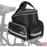 LIXADA Bike Trunk Bag Waterproof Bicycle Rack Rear Carrier Bag 25L Bicycle Commuter Bag Bike Rack Bag Pannier Bag Shoulder Bag with Rain Cover