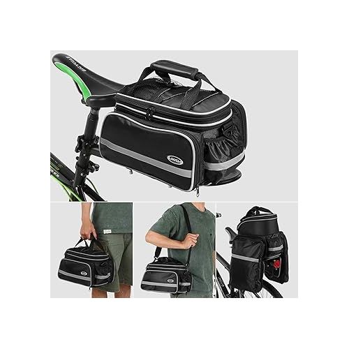  LIXADA Bike Trunk Bag Waterproof Bicycle Rack Rear Carrier Bag 25L Bicycle Commuter Bag Bike Rack Bag Pannier Bag Shoulder Bag with Rain Cover