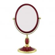 LIXHZJ Vanity Mirror Make Up Mirror for Bathroom Bedroo Double-Sided Dressing Magnifying Glass Fashion Wedding Beauty Mirror Multi-Size Makeup Mirror Red (Size : Small)