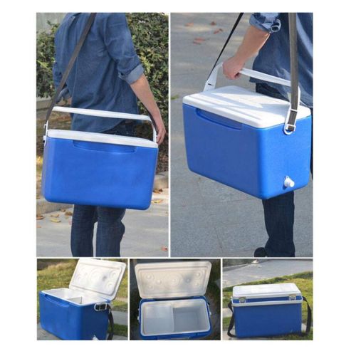  LIYANBWX Portable 26L Mini Fridge Cooler Chiller and Warmer -Ideal for Home Bedrooms Offices Camping Car Caravan  Comes with Handle and Skylight （Blue）