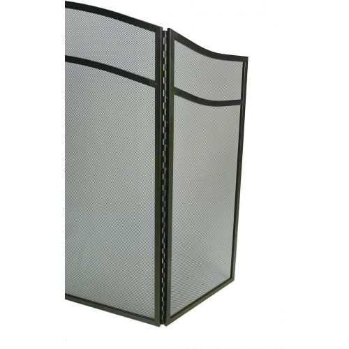  Lizh Lizh METALWORK Lizh Fireplace Screen with Arch Frame 3 Panels, Steel Mesh Simple Design Fireplace Screen