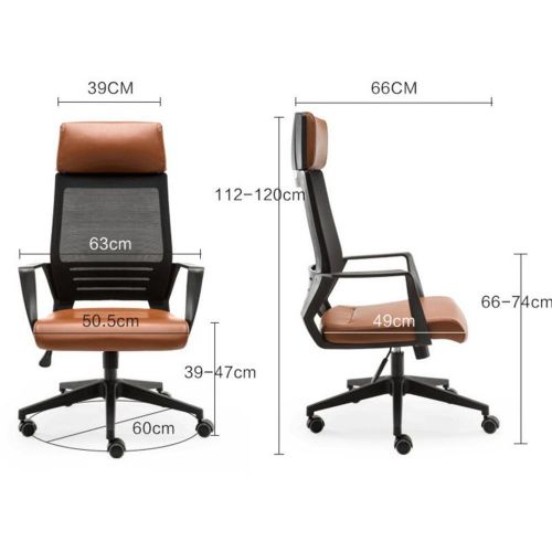  LJFYXZ Computer Chair, Home office chair Pu leather leisure swivel chair Load 500 kg Liftable rotation (Color : Brown)