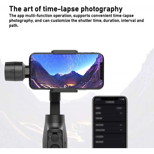  LJJ 3-Axis Gimbal Stabilizer for Smartphone iPhone X XR XS Vlog Youtuber Live Video Record Foldable Extendable Gimbal with Timelapse Object Tracking Quick Platback Inception Mode Fucnt