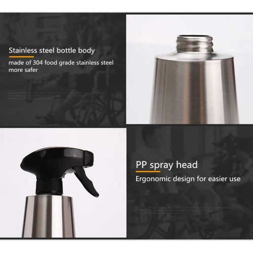  LJZspangle Olive Oil Sprayer for Cooking, Food-grade Stainless Steel Oil Bottle Coconut Oil Sprayer Dispenser Convinient for BBQ/Grilling/Salad/Baking/Frying, 17 oz Capacity