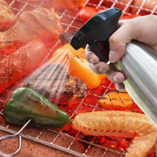  LJZspangle Olive Oil Sprayer for Cooking, Food-grade Stainless Steel Oil Bottle Coconut Oil Sprayer Dispenser Convinient for BBQ/Grilling/Salad/Baking/Frying, 17 oz Capacity