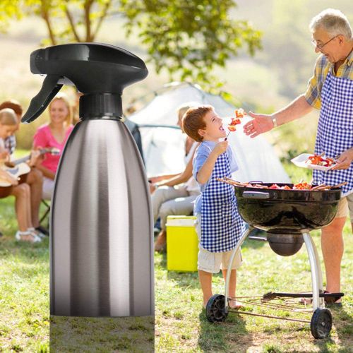  LJZspangle Olive Oil Sprayer for Cooking, Food-grade Stainless Steel Oil Bottle Coconut Oil Sprayer Dispenser Convinient for BBQ/Grilling/Salad/Baking/Frying, 17 oz Capacity