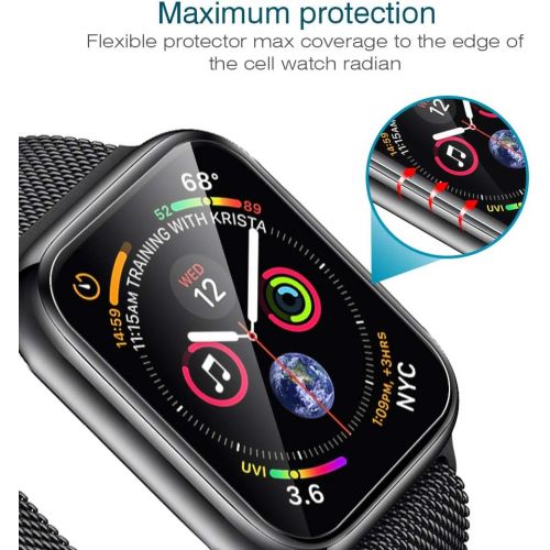  [아마존베스트]LK 6 Pack Screen Protector for Apple Watch (38mm Series 3/2/1 40mm Series 4 Compatible) Max Coverage Anti-Bubble HD Clear With Lifetime Replacement Warranty
