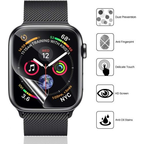  [아마존베스트]LK 6 Pack Screen Protector for Apple Watch (38mm Series 3/2/1 40mm Series 4 Compatible) Max Coverage Anti-Bubble HD Clear With Lifetime Replacement Warranty