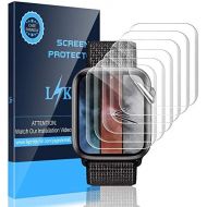 [아마존베스트]LK [6 Pack] Screen Protector for Apple Watch 44mm Series 4 - Max Coverage Bubble-Free Anti-Scratch iWatch 44mm Flexible TPU Film with Lifetime Replacement Warranty