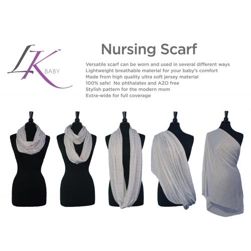  LK Baby Infinity Nursing Scarf Breastfeeding Cover Ultra Soft Premium Jersey Polyester- 100% AZO...