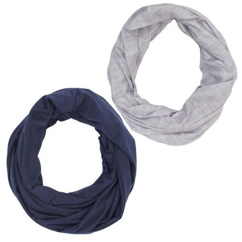  [아마존베스트]2pk LK Baby Infinity Nursing Scarf Breastfeeding Cover Ultra Soft (Grey/Navy)