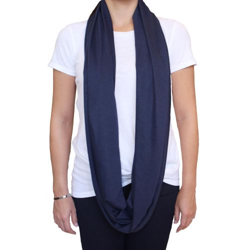  [아마존베스트]2pk LK Baby Infinity Nursing Scarf Breastfeeding Cover Ultra Soft (Grey/Navy)