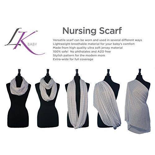  [아마존베스트]LK Baby Infinity Nursing Scarf Breastfeeding Cover Ultra Soft Premium Jersey Polyester- 100% AZO...