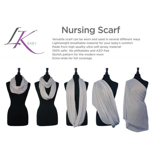  [아마존베스트]LK Baby Infinity Nursing Scarf Breastfeeding Cover Ultra Soft Premium Jersey Polyester- 100% AZO...