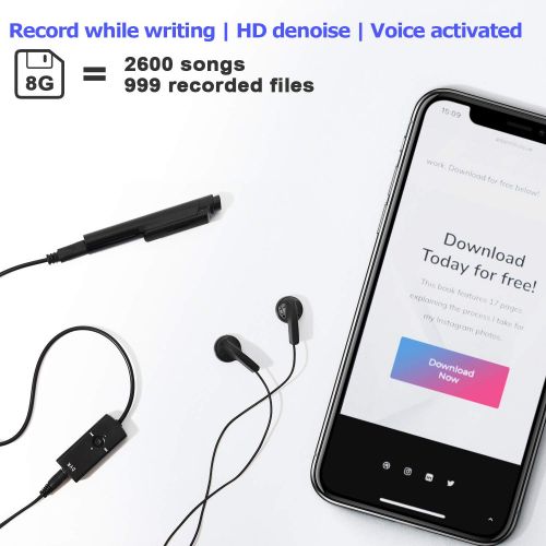  LKE Digital Voice Recorder, 8GB Voice Activated Recorder with Playback Upgraded Sound Audio Recorder Dictaphone for Lectures,Meetings, Interviews, Speeches