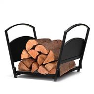 LLFF Outdoor Indoor Firewood Racks, Fireplace Log Holder, Storage Carrier of Wood, Black, Foldable, Fire Pit Stove Decor Holders Accessories