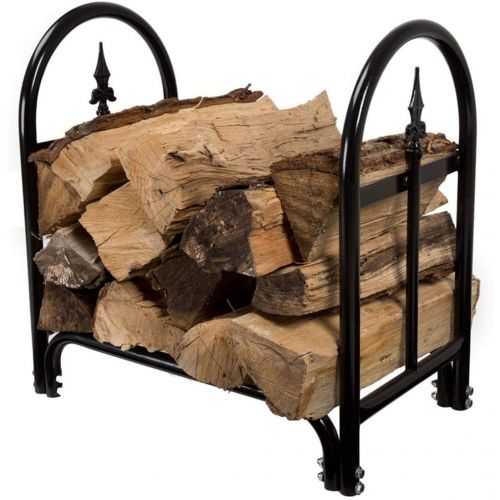  LLFF Firewood Holder, Wood Carrier Metal Basket, Wrought Iron Indoor Wood Stove Stacking Rack, Outdoor Fireplace Pit Decor Holders Accessories