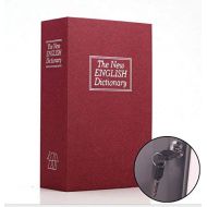 LLIND-piggy bank LLIND Home Large Simulated English Dictionary Piggy Bank Lock Key Safe (Red) Desktop Decor Money Box