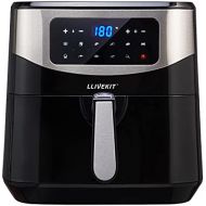 LLIVEKIT XXL Hot Air Fryer, 7L, for 4 5 People, Digital LED Touch Screen, 9 Programmes, Recipe Book, Adjustable Thermostat and Time Control, No Oil, Easy to Clean, 1800 W