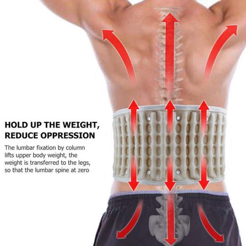  LLMLCF New Pain Lower Massager Medical Decompression Back Belt Lumbar Traction Device Back Brace Brace & Supports Health Monitors,White