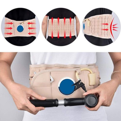  LLMLCF New Pain Lower Massager Medical Decompression Back Belt Lumbar Traction Device Back Brace Brace & Supports Health Monitors,White