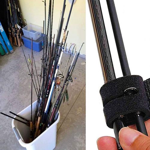  [아마존베스트]LLMZ Strap Fishing Rod 6 Pieces Fishing Rod Belt Fishing Rod Elastic Holder Outdoor Supplies Adjustable Stretchy Fishing Rod Holder Magic Band Fishing Tool Accessories