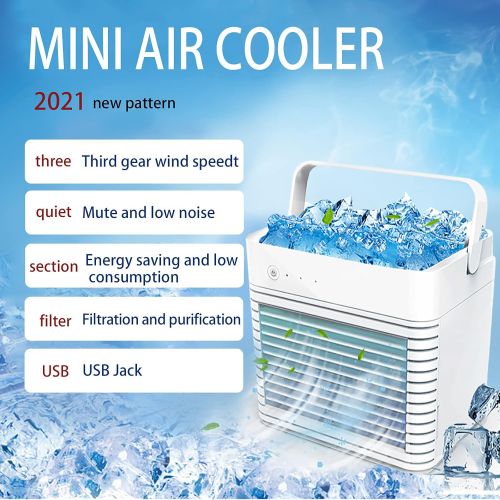 LLONG Evaporative Air Cooler Portable Air Conditioner Fan Personal Mini Air Cooler Desktop Cooling Fan for Room, Home, Office, Dorm Sterilizer, Humidifier & Purifier