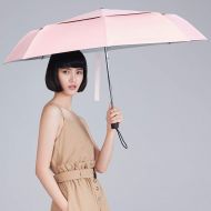 LLSDLS Sun Umbrella Parasol Automatic Umbrella Double Layer Umbrella - Sunny/Rainy Day Umbrella Reinforcement Windproof Folding Sun Umbrella (Color : Mocha Powder)