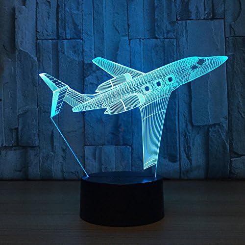  [아마존베스트]Fuxiao 3D Visual Airplane Night Light Aircraft LED Desk Lamp 7 Color Change USB Powered or Battery Powered Plane Toy Table Light Decoration Birthday Christmas Festival Gift for Kid and Ad