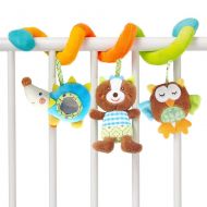 LLZJ Baby Crib Musical Mobile Cot Toy Activity Crib Stroller Soft Toys Colorful Doll Plush Spiral Wrap Around Crib Newborn Bed Birthday Present Baby Hanging Multifunction