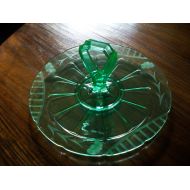 /LLoydandStanleys Etched Elegant Glass Center Handle Platter