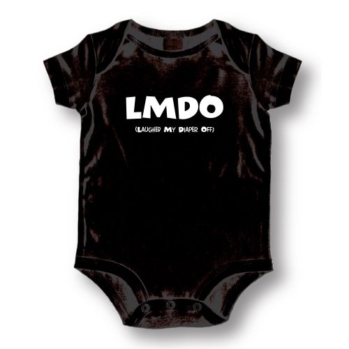  LMDO Laughed My Diaper Off Infants Black Cotton Bodysuit One-piece