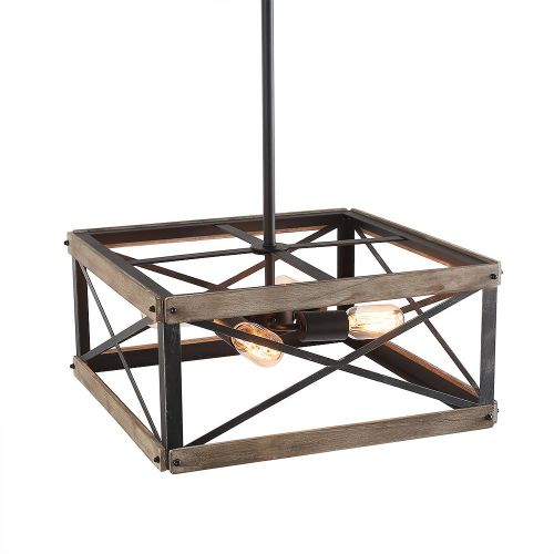  LNC 4 Square Foyer Pendant Rustic Chandeliers Kitchen Island Light fixtures, A03438