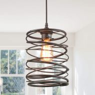 LNC 1 Contemporary Rust Cage Lighting Ceiling Pendant Fixtures, A03291